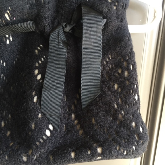 Luna Llena Black Crochet Knit Bag Purse w Ribbon - Picture 3 of 14